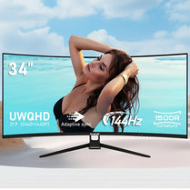 Gawfolk 34 inch 4K HD 144hz Curved Gaming